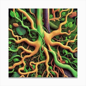 A Stunningly Detailed Illustration Of Roots And Pl Vvqwxl 7s2k8nmjgh Canvas Print