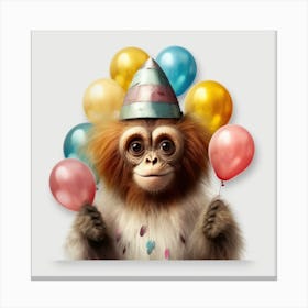 Birthday Monkey Canvas Print
