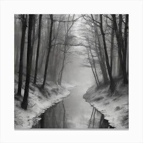 River In The Fog Canvas Print
