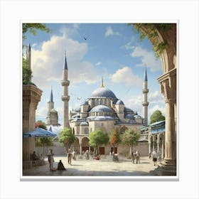 Blue Mosque paintings 2 Canvas Print