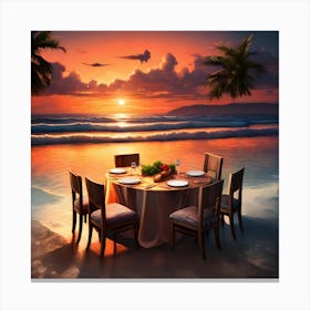 Dinner At The Beach Canvas Print