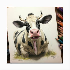 Cow Drawing 7 Canvas Print