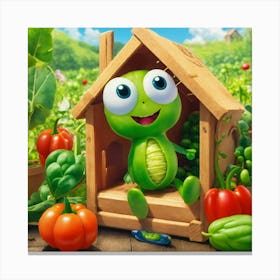 On A Sunny Morning In The Village Of Vegetables (3) Canvas Print