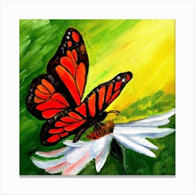 Butterfly On A Flower 1 Canvas Print