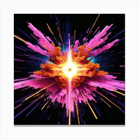 Plasma Explosion Glitch Art 9 Canvas Print