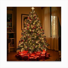 Asm Decorated Christmas Tree With Lots Of Presents 115b0e35 32fd 483c 9618 A8c7627f7544 Canvas Print