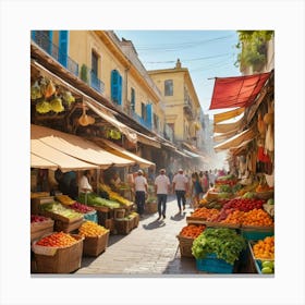 Fruit Market In Cyprus Art Print Canvas Print