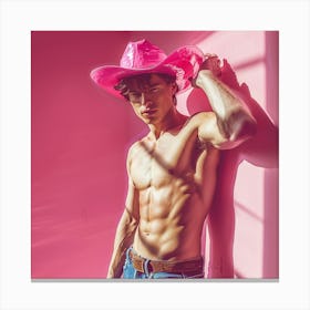 Bad Sexy Pink Cowboy Hat Canvas Print