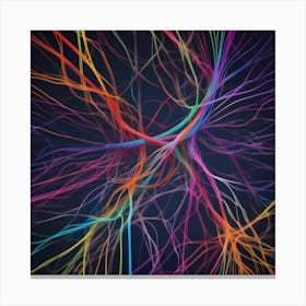 Abstract Colorful Neural Network Canvas Print