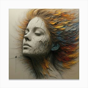 Woman With Feathers Canvas Print