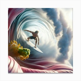 Surfer In A Wave 1 Canvas Print