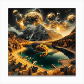 Planets In The Sky 2 Canvas Print