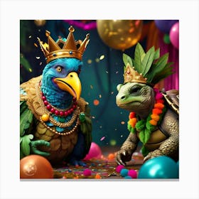 The King Of The Birds Scolding Tortoise With A Firm But Fair Expression In The Party (4) Canvas Print