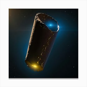 Yellow blue alien artifical asteroid floating in space 7 Canvas Print