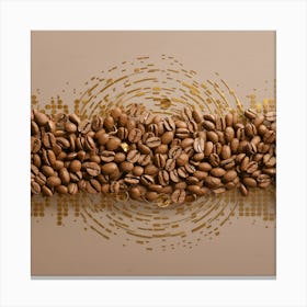 Coffee Beans On A Beige Background Canvas Print