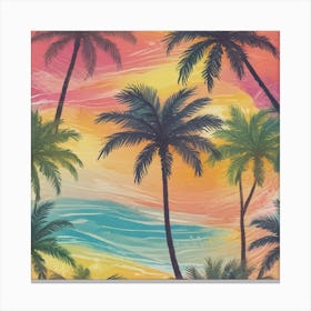 Tropical Palm Trees Canvas Print