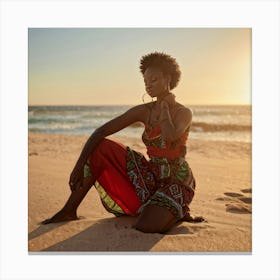 African Woman On The Beach 1 Canvas Print