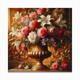 Roses In A Vase Canvas Print