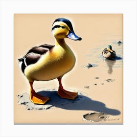 Ducks In The Sand Canvas Print