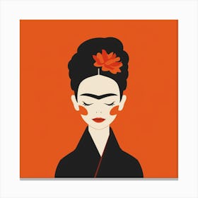 Frida Kahlo Japan in Orange Canvas Print
