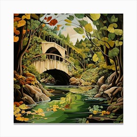 Bridge In The Woods 1 Canvas Print