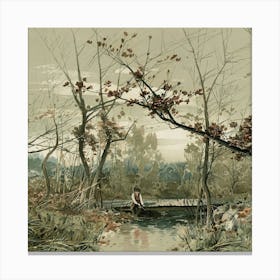 Boat In The Woods Canvas Print