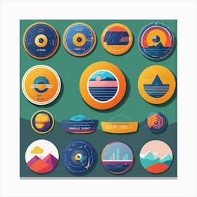 4 Badges Lo Fi Music With Minimalist Design (13) Canvas Print