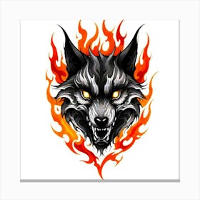 Wolf Head Tattoo 13 Canvas Print