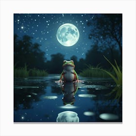 Frog In The Water Wall Decoration Canvas Print