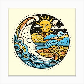 Moon And Sun Canvas Print