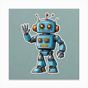 Robot Waving Canvas Print