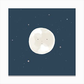 Moon And Stars Canvas Print