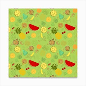 Seamless Pattern With Fruit Vector Canvas Print