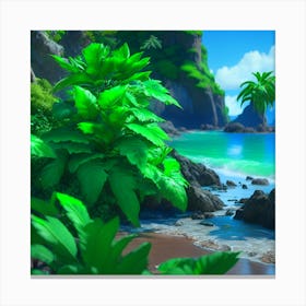 Tropical Beach Scene 1 Canvas Print