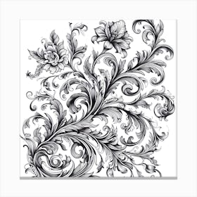 Ornate Floral Design 18 Canvas Print