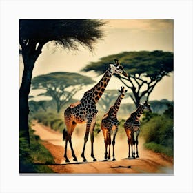 Giraffe in jungle Canvas Print