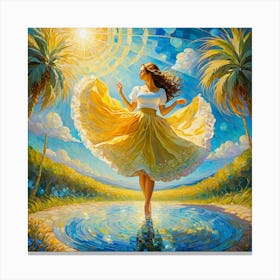 Woman Dancing In The Sun jk Canvas Print