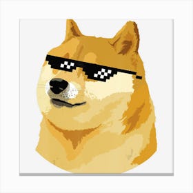 Doge With Deal With It Glasses Canvas Print