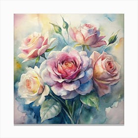 Watercolor Roses 6 Canvas Print