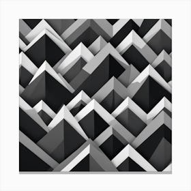 Black And White Triangles 6 Canvas Print