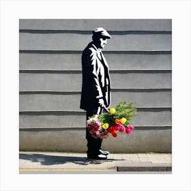 Flowers By Banksy Canvas Print