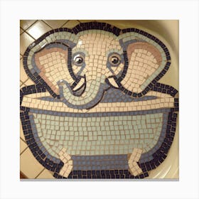 A Tile Mosaic Of An Elephant In A Bathtu Uihuovqes0abqtpowopzhw Mpf52nfcr2gl Bmmxgvsaa Leinwandbild