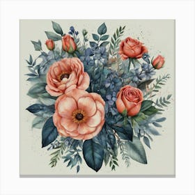 Bouquet Of Roses Canvas Print