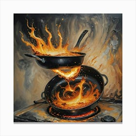 Fire In The Frying Pan Canvas Print