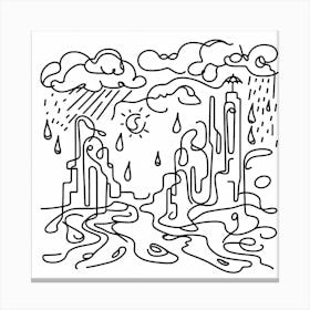 Rain and puddles Picasso style Canvas Print