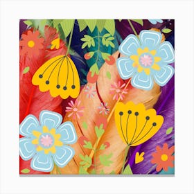 Colorful Flourishing Petals Floral Minimalistic patterns and aesthetic designs Canvas Print