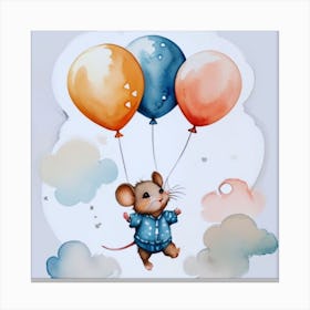 Mouse With Balloons 3 Canvas Print