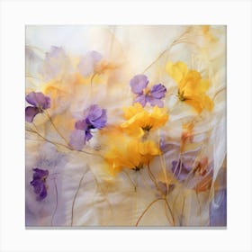 Flowers On Silk Canvas Print