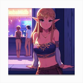 bar night with Zelda Canvas Print