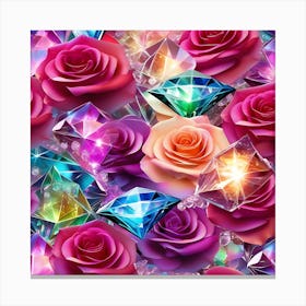 Roses And Diamonds Canvas Print